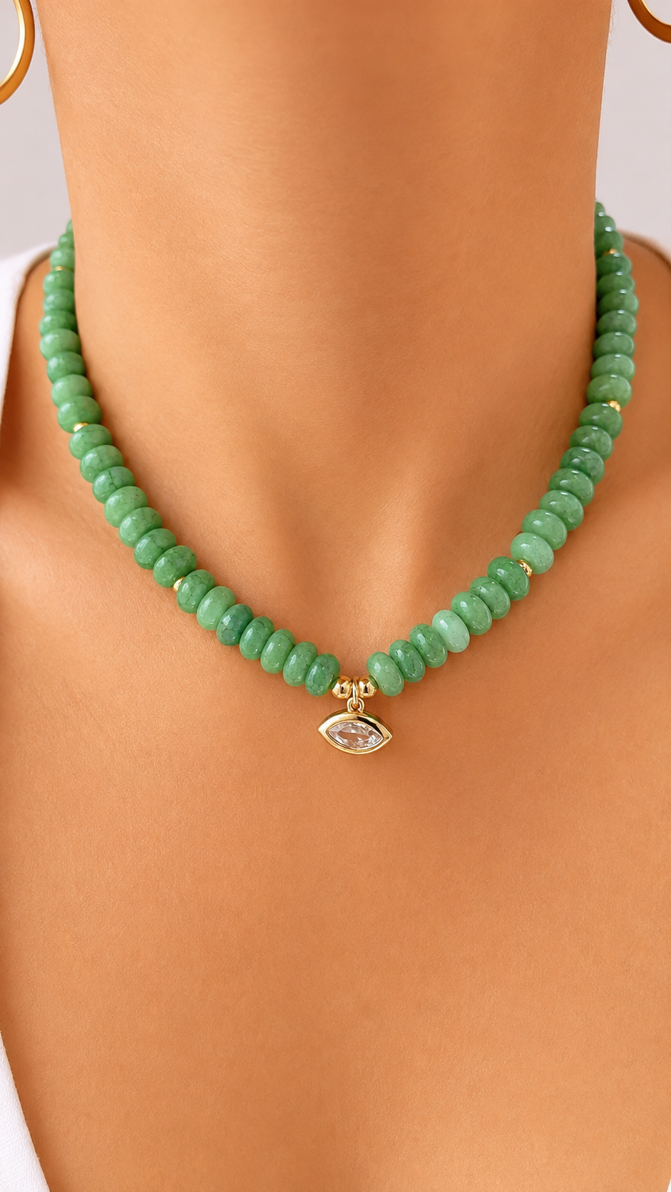 Angie Bezel Necklace - Mint