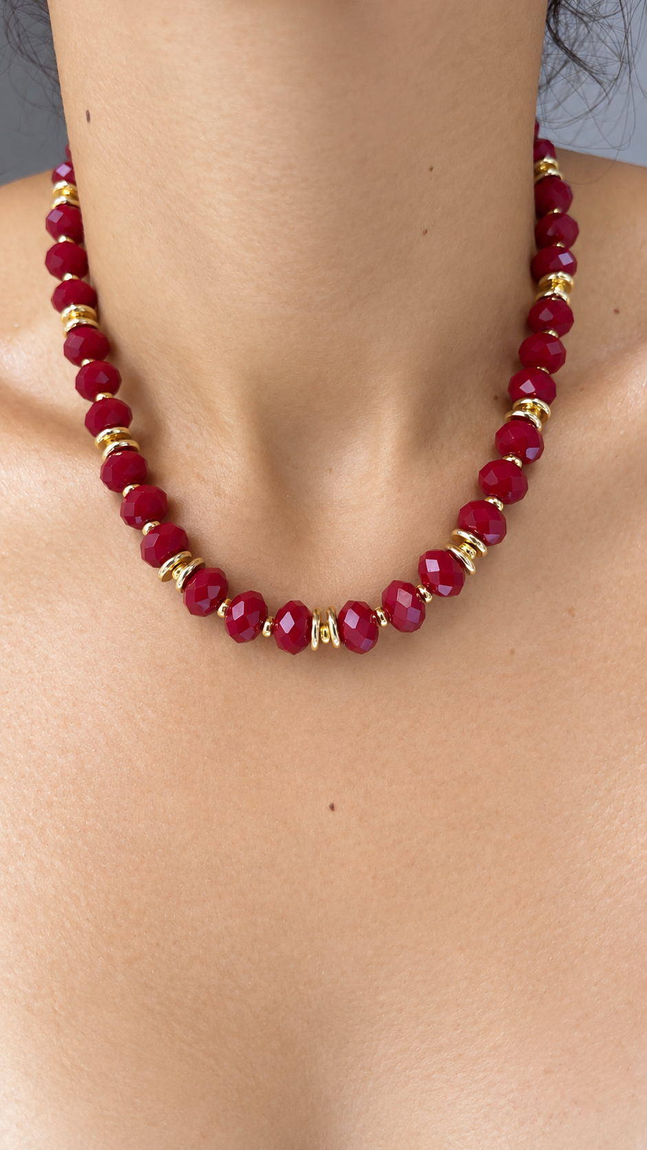 Andrea Necklace - Dark Red
