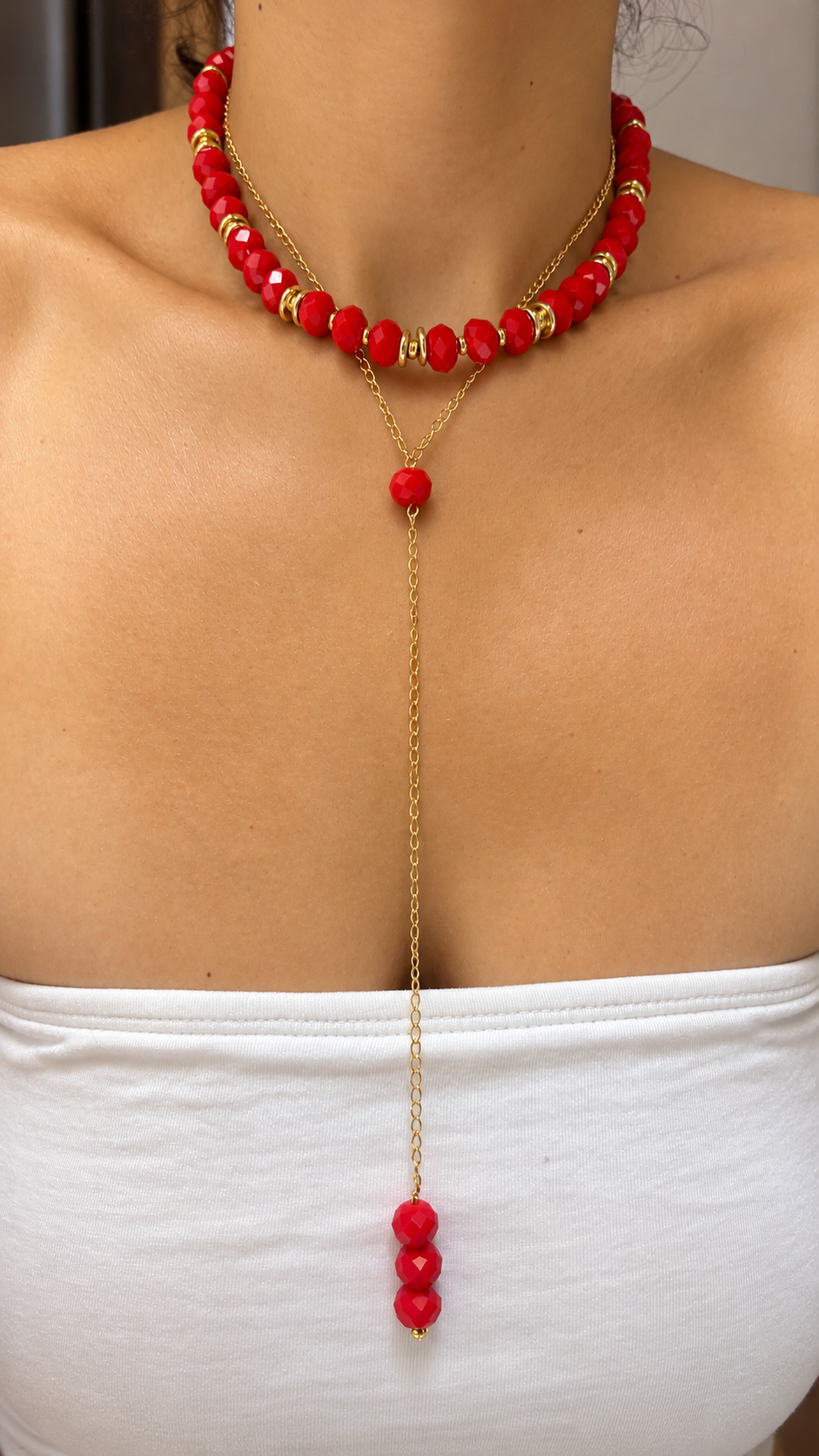 Andrea Necklace - Light Red
