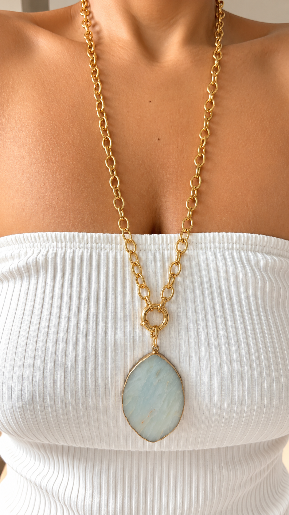Amazonite Long Chain Necklace