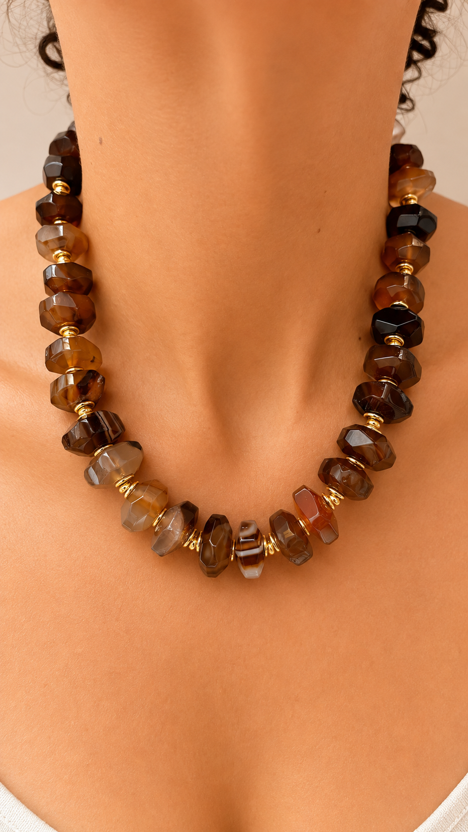 Carmencita Agate Necklace - Brown