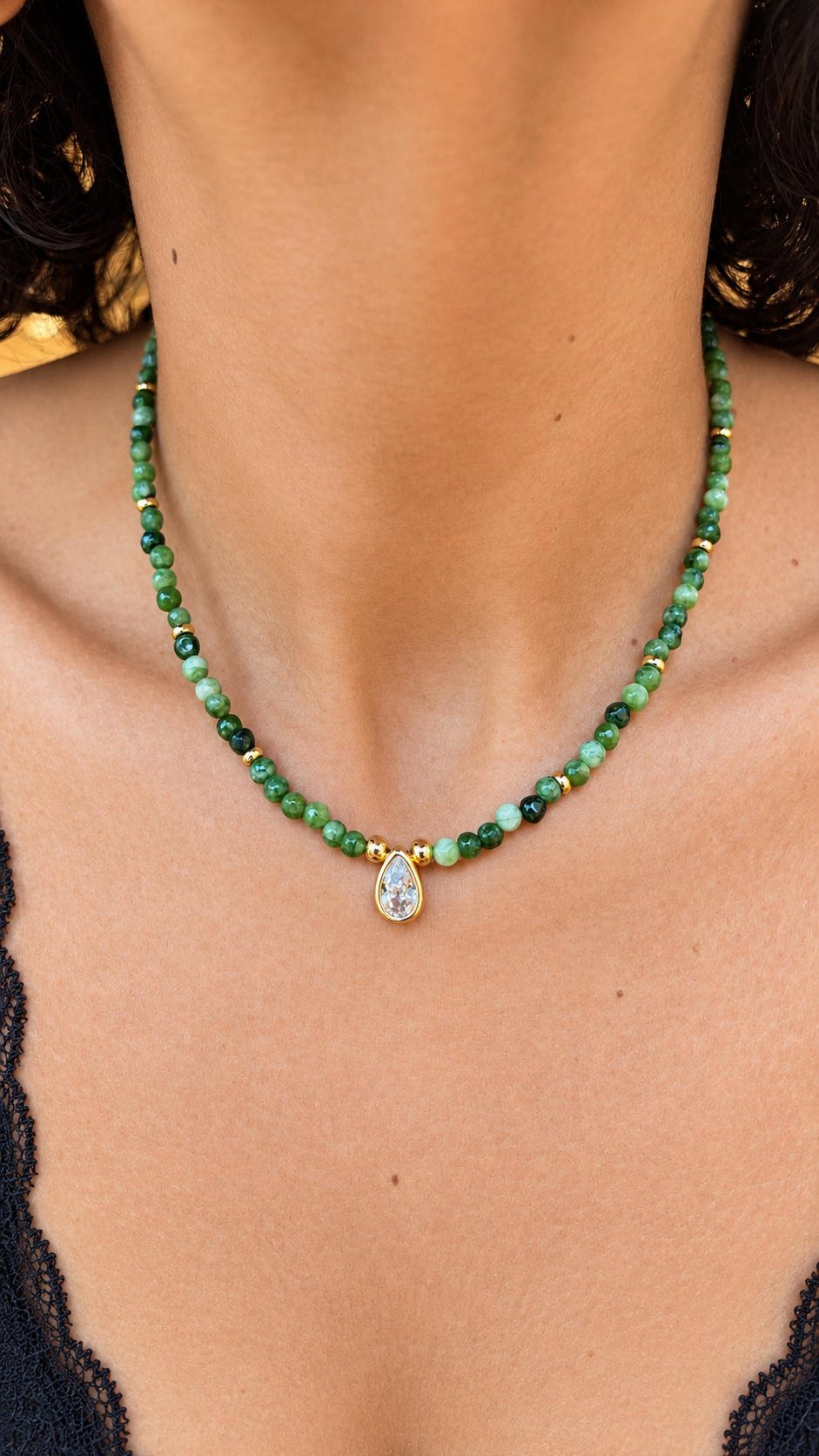 Micaela Bezel Necklace