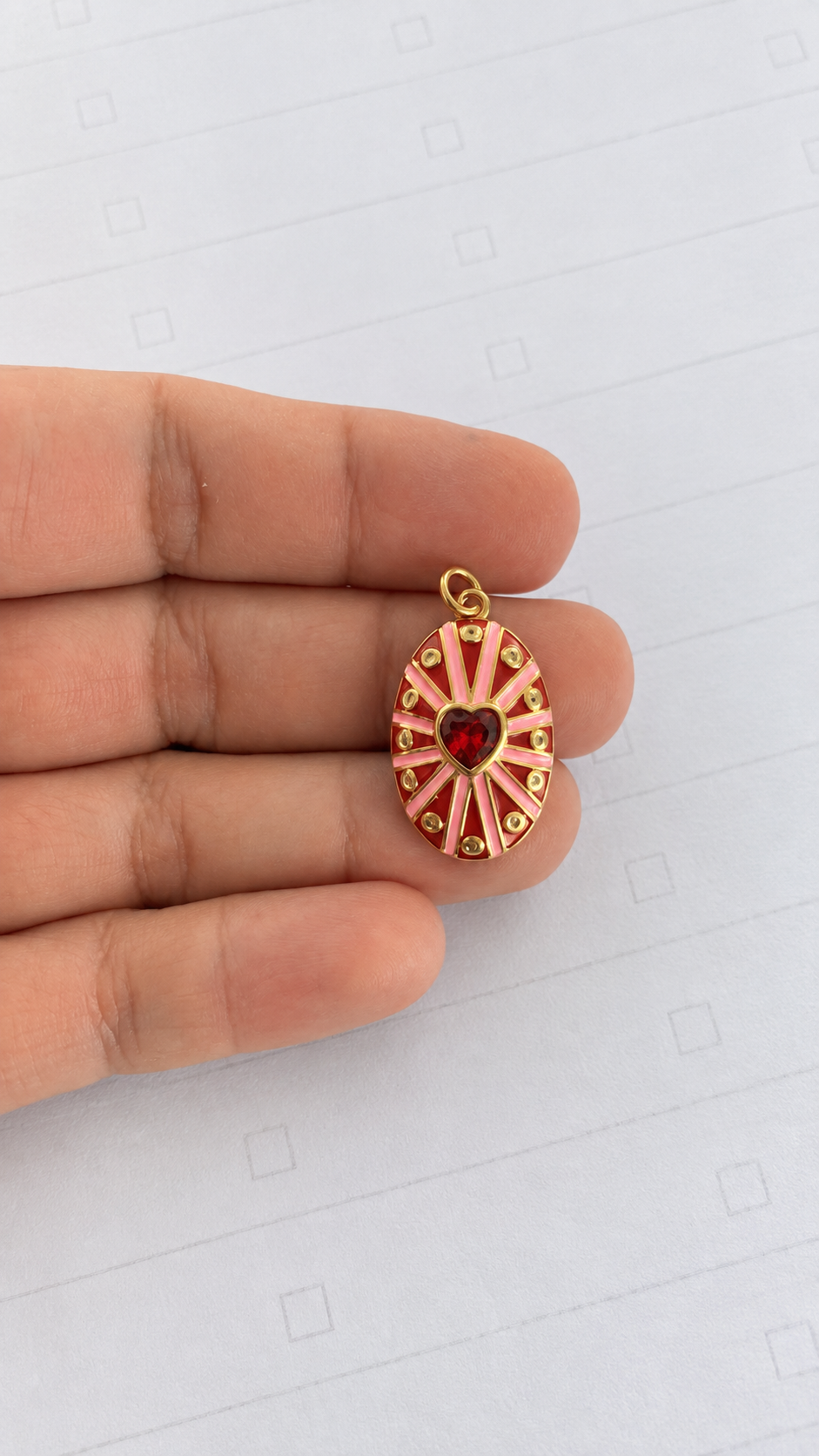 Enameled Heart Medal