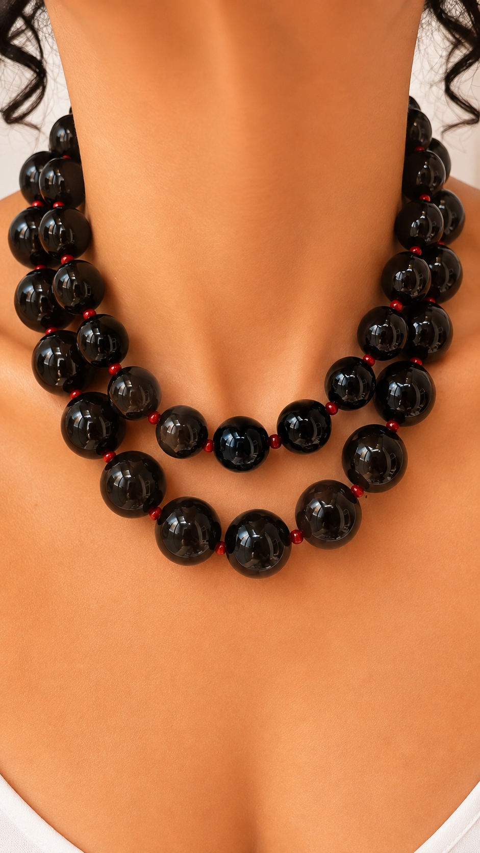 Gum Ball Necklaces - Black & Red
