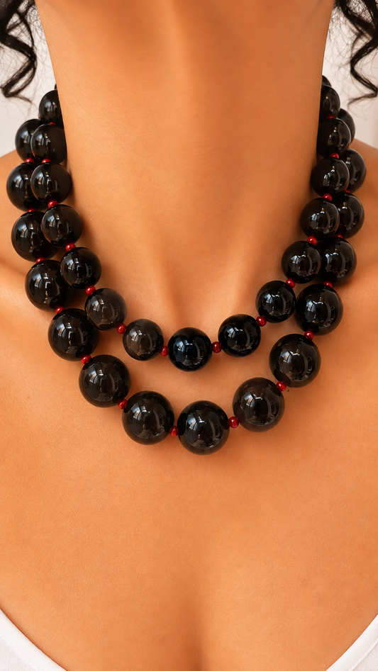 GumBall Necklaces - Black & Red