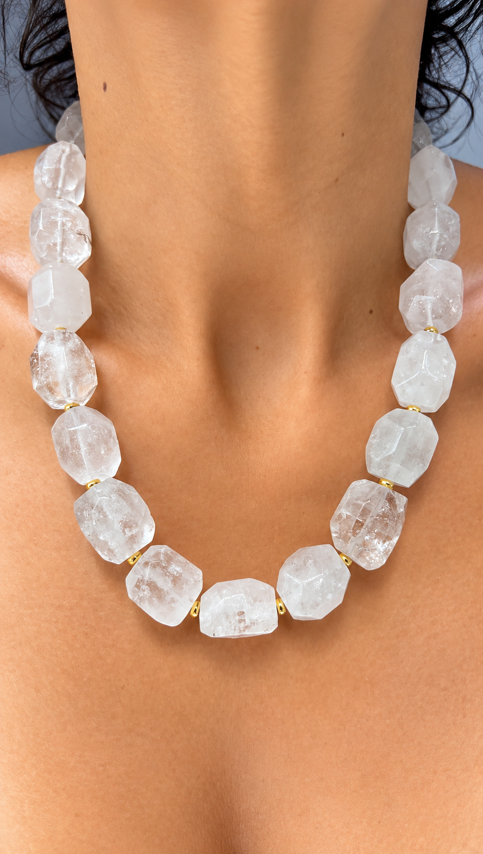 Crystal Clear Quartz Nuggets Necklace