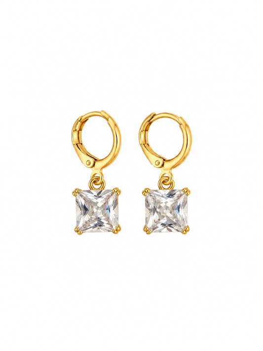 The Bezel Earrings - Square