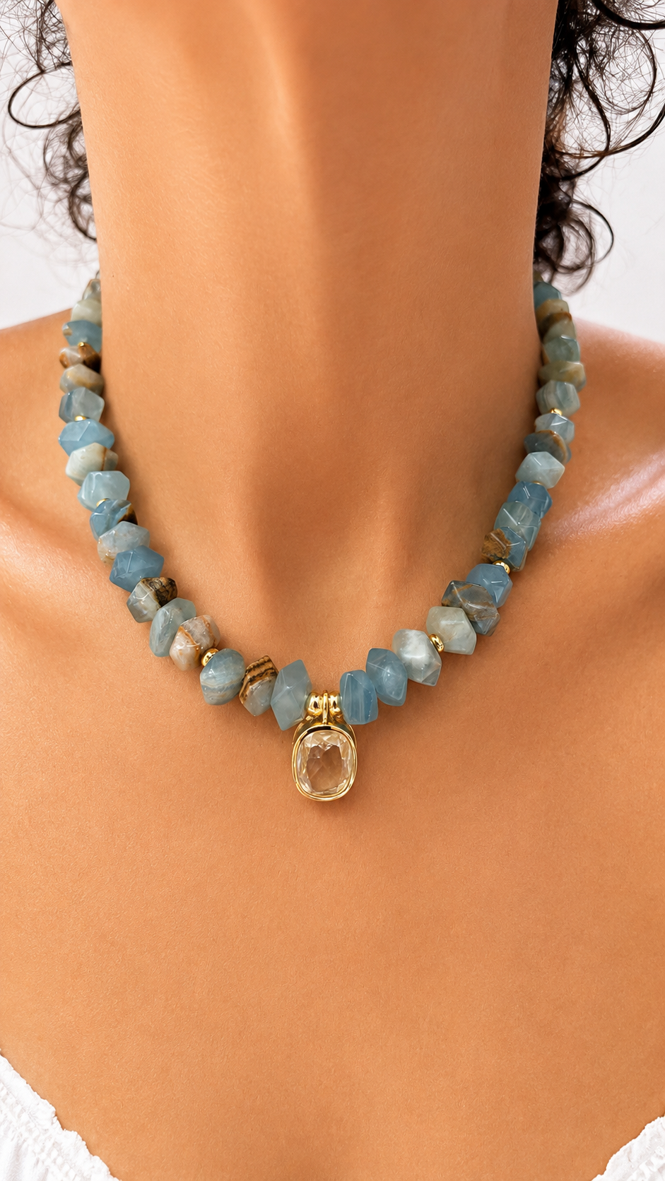 Blue Terra Agate Necklace