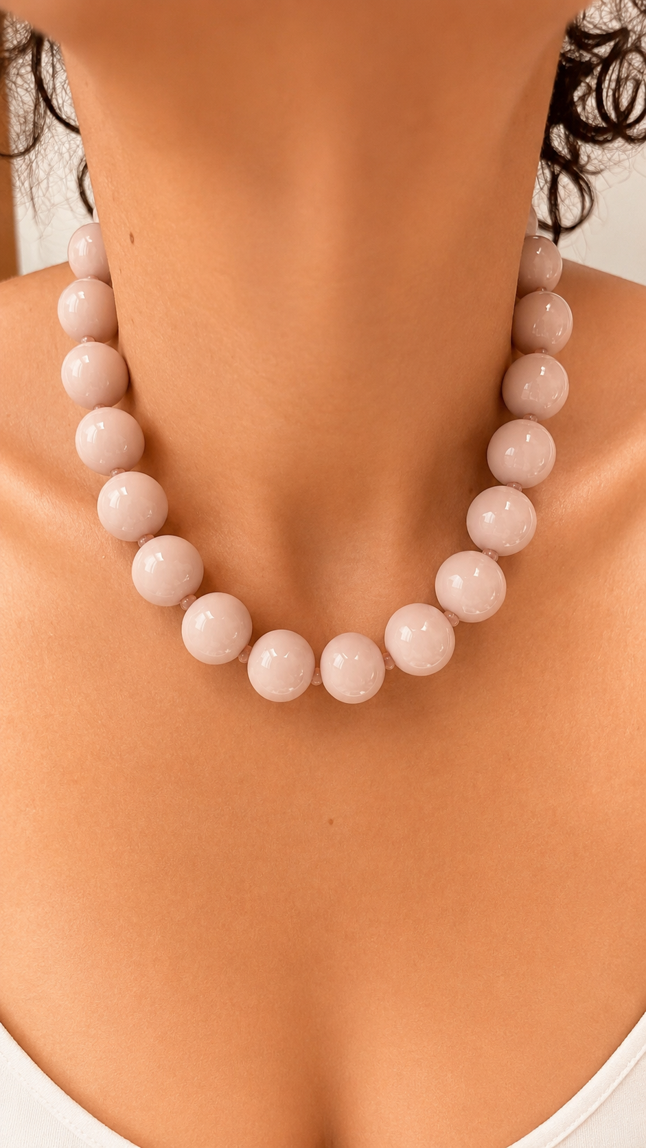 Gum Ball Necklace - Vintage Rose