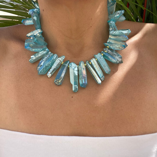 Crystal Quartz Necklace - Frozen