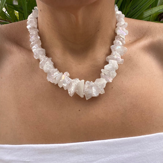 Crystal Quartz Necklace - Snow
