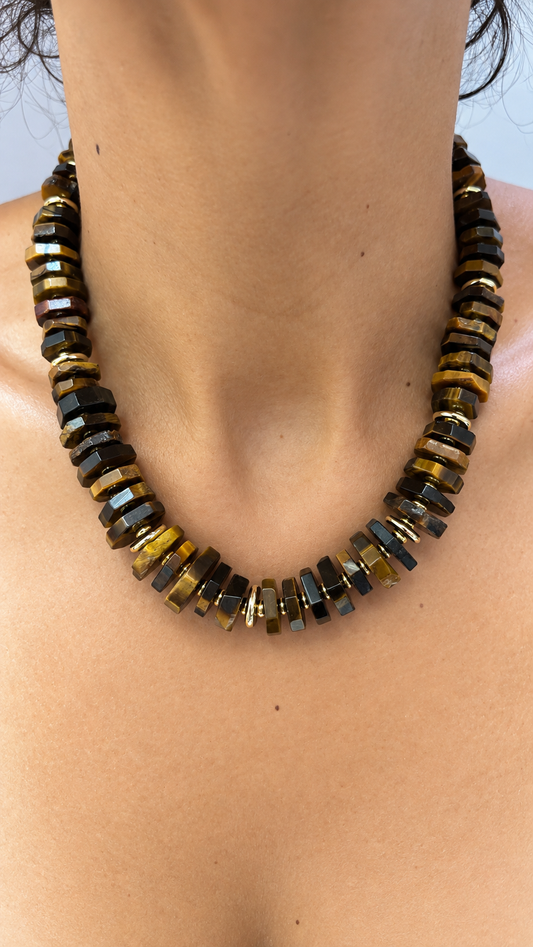 Tiger Eye Rondelle Necklace