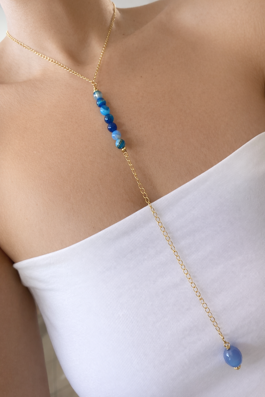 Blue Agate Lariat