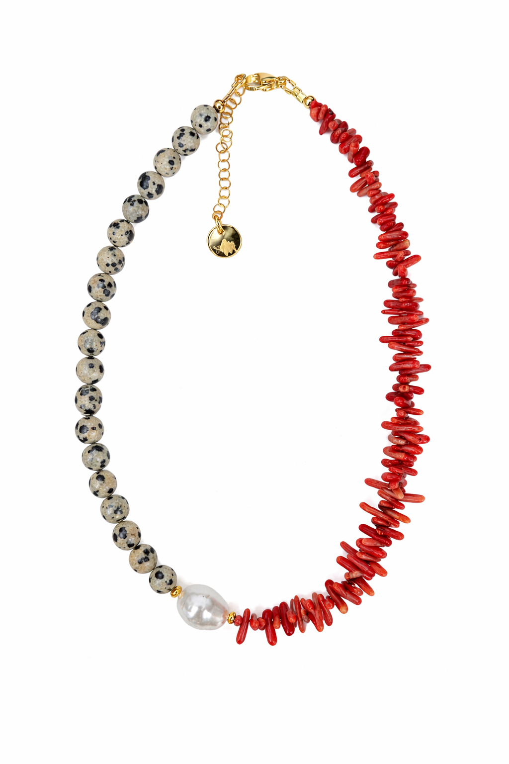 Palmas - Coral & Dalmatian Jasper