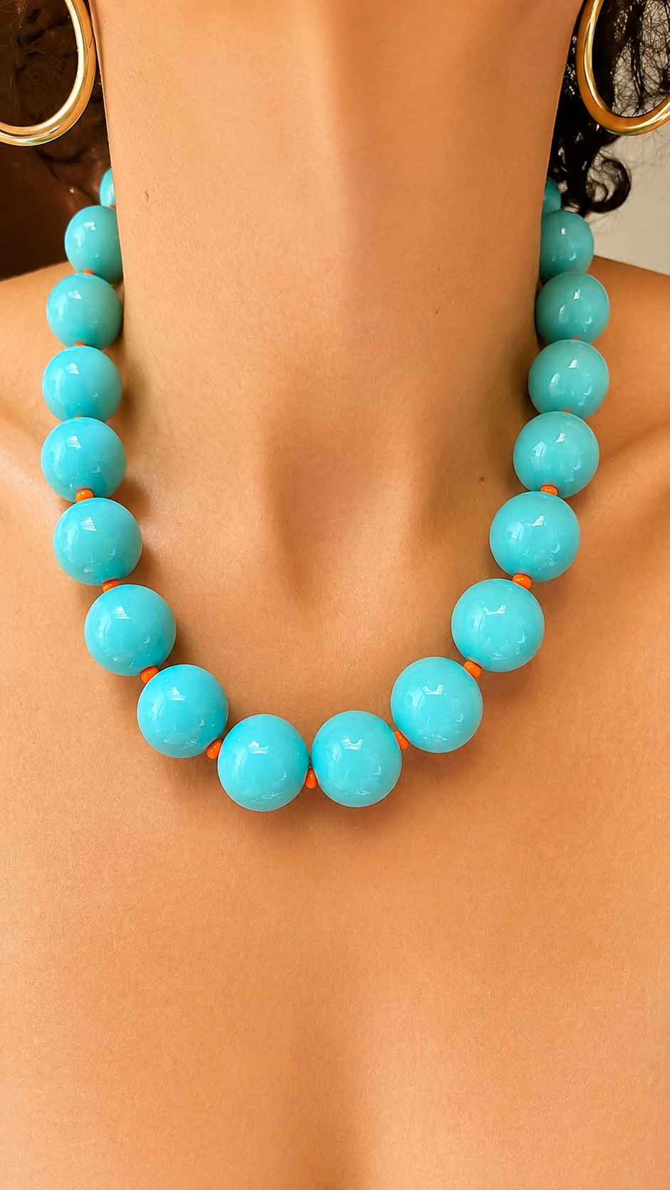 Gum Ball Necklace -20mm- Turquoise