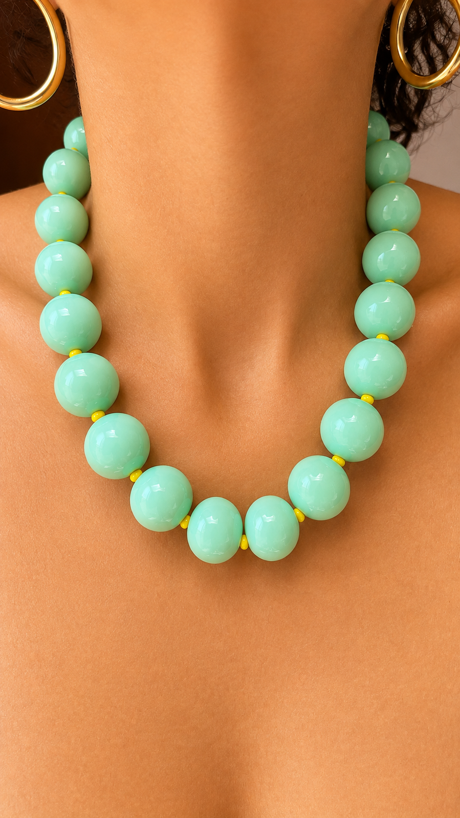 Gum Ball Necklace - 20mm- Mint