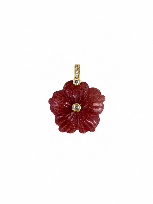Cherry Quartz Flower Pendant