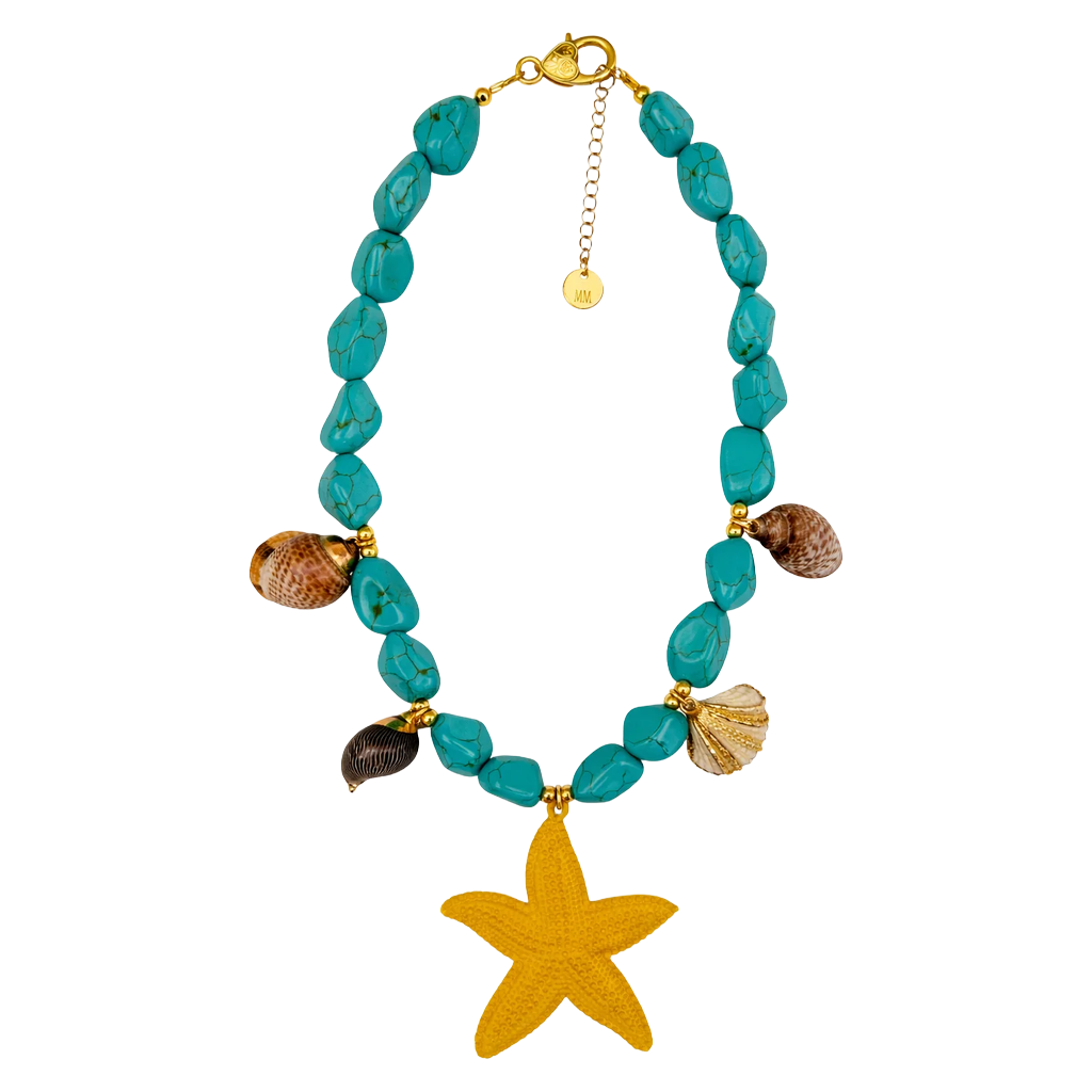 Island Girl Starfish Necklace - Yellow