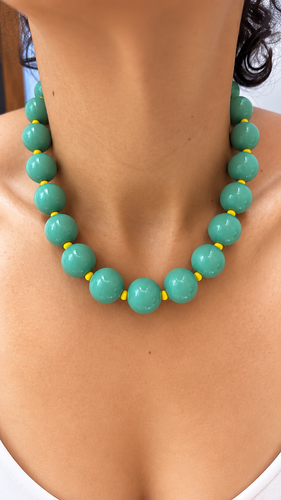 Gum Ball Necklace - 16mm - Lemon Lime