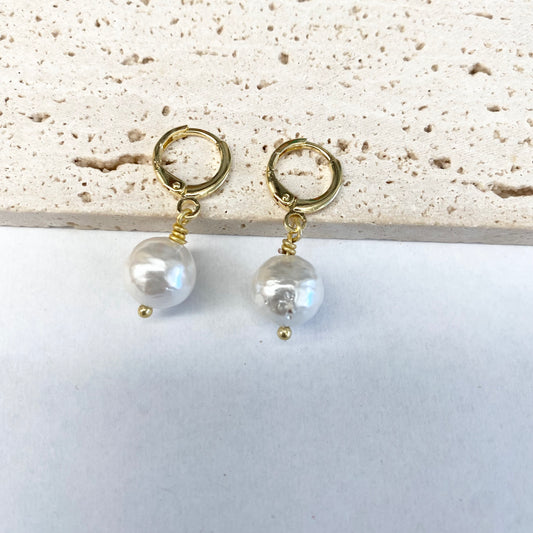 Mini Pearl Hoop Earring