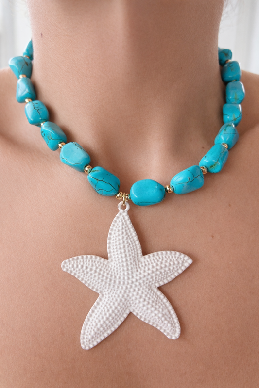Island Girl Starfish Necklace - White