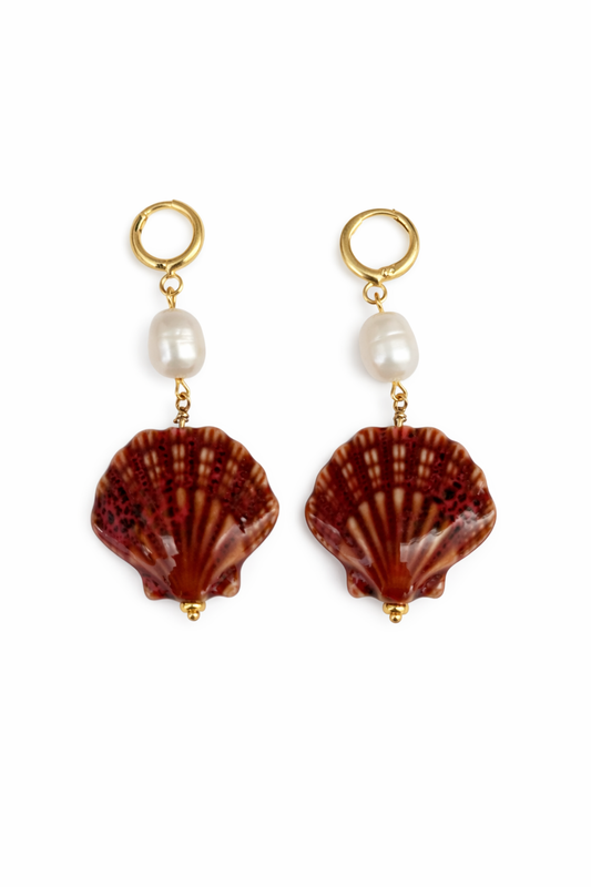 Seashells & Pearls Earrings