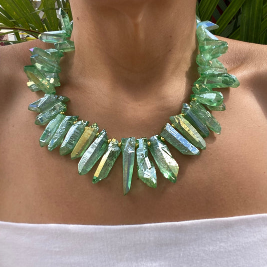 Crystal Quartz Necklace- Green