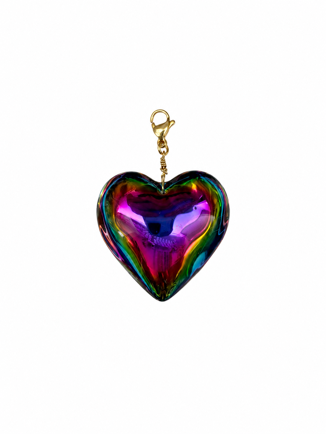 Aurora Borealis Black Heart Pendant