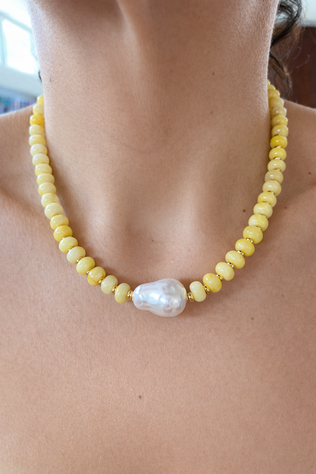 Yellow Pearl Necklace