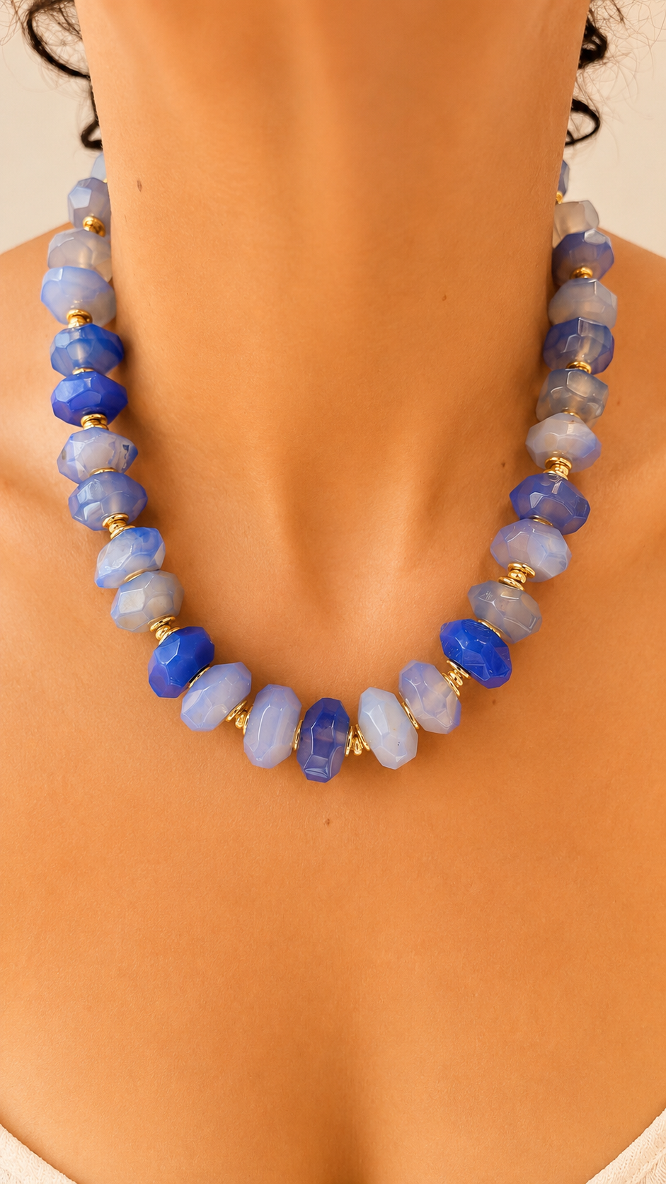 Carmencita Agate Necklace - Blue