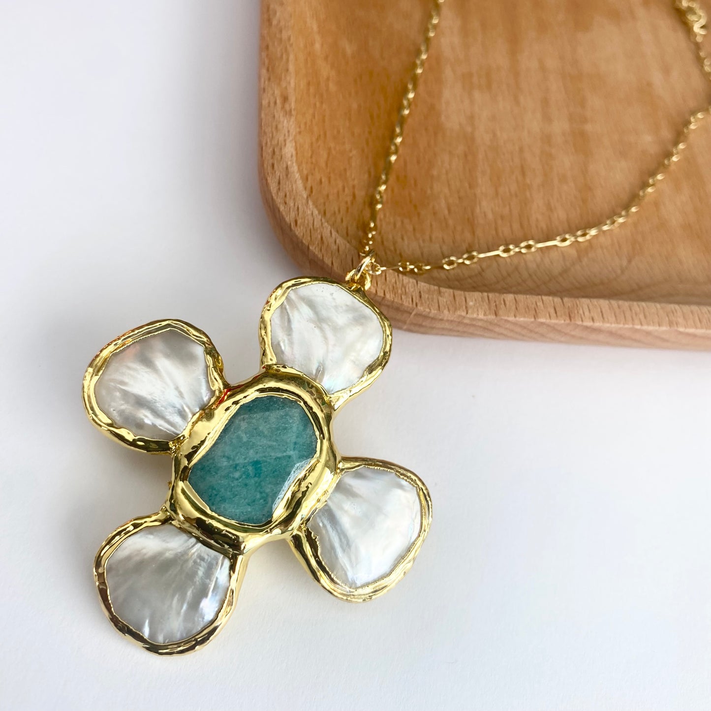 Large Pearl Cross Pendant