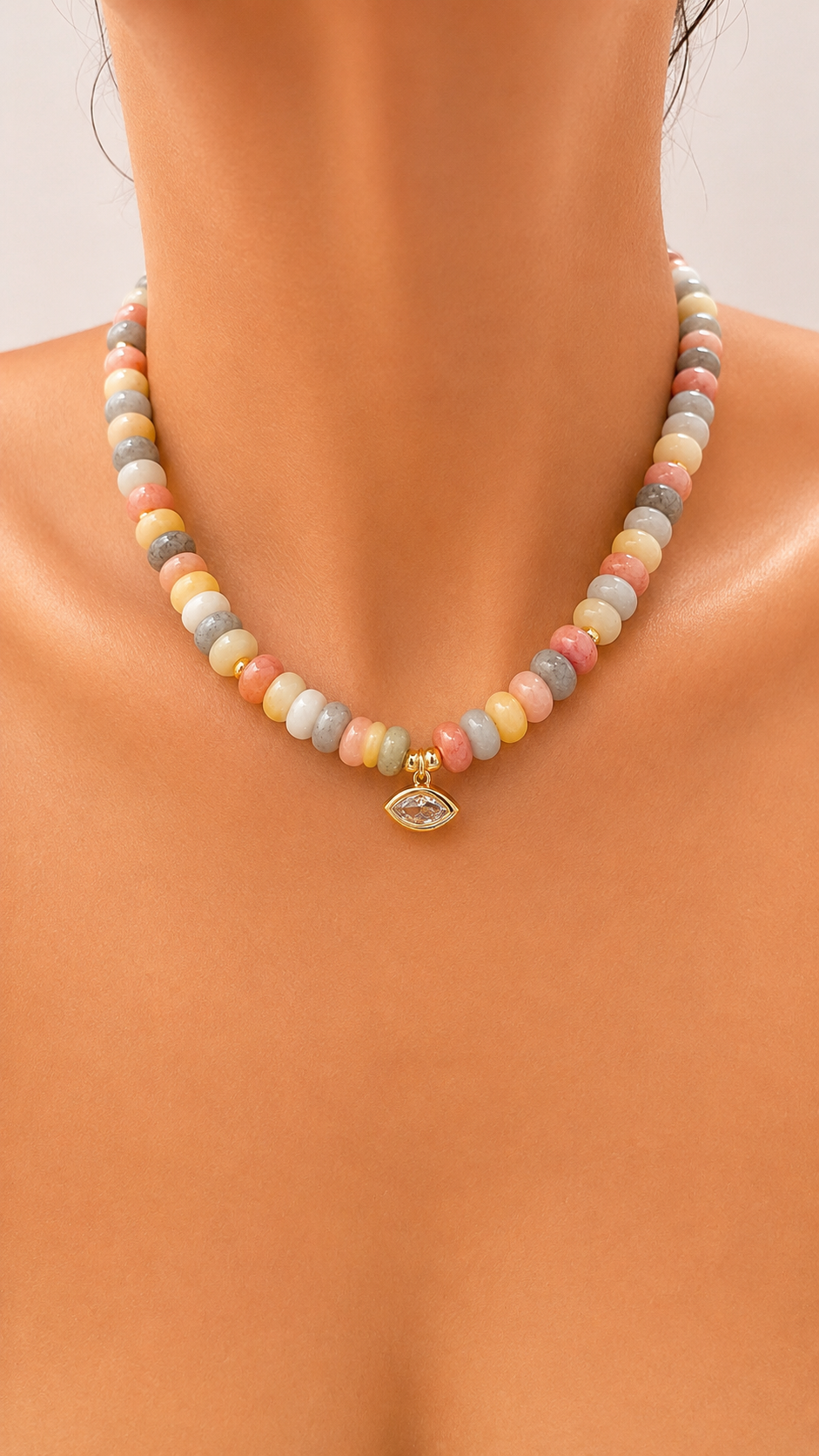 Angie Bezel Necklace - Fall Pastels