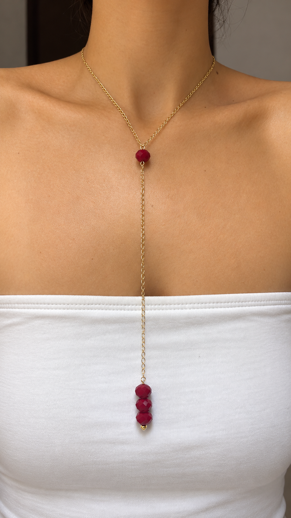 Andrea Necklace - Dark Red