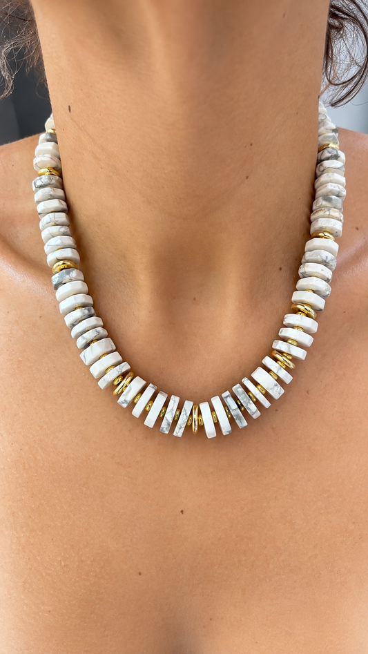 Howlite Rondelle Necklace