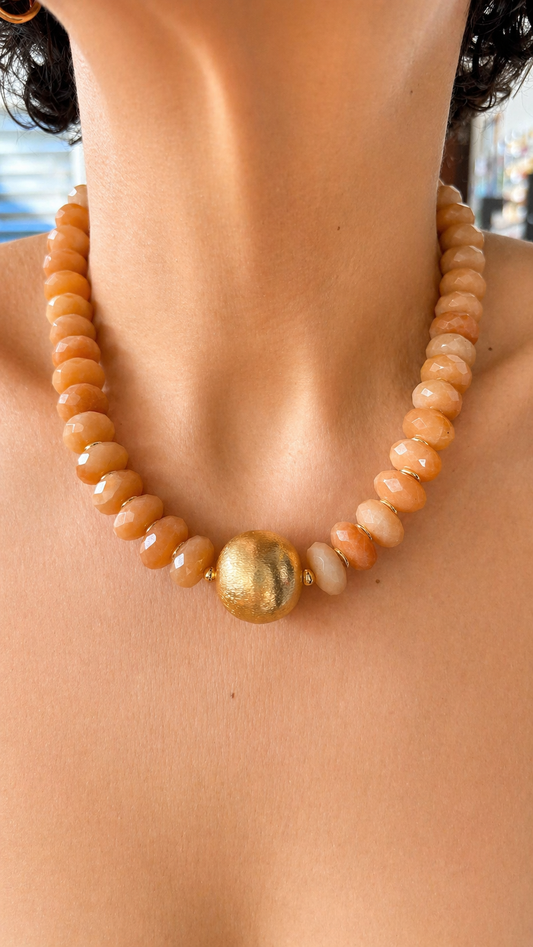 Red Aventurine Faceted Necklace