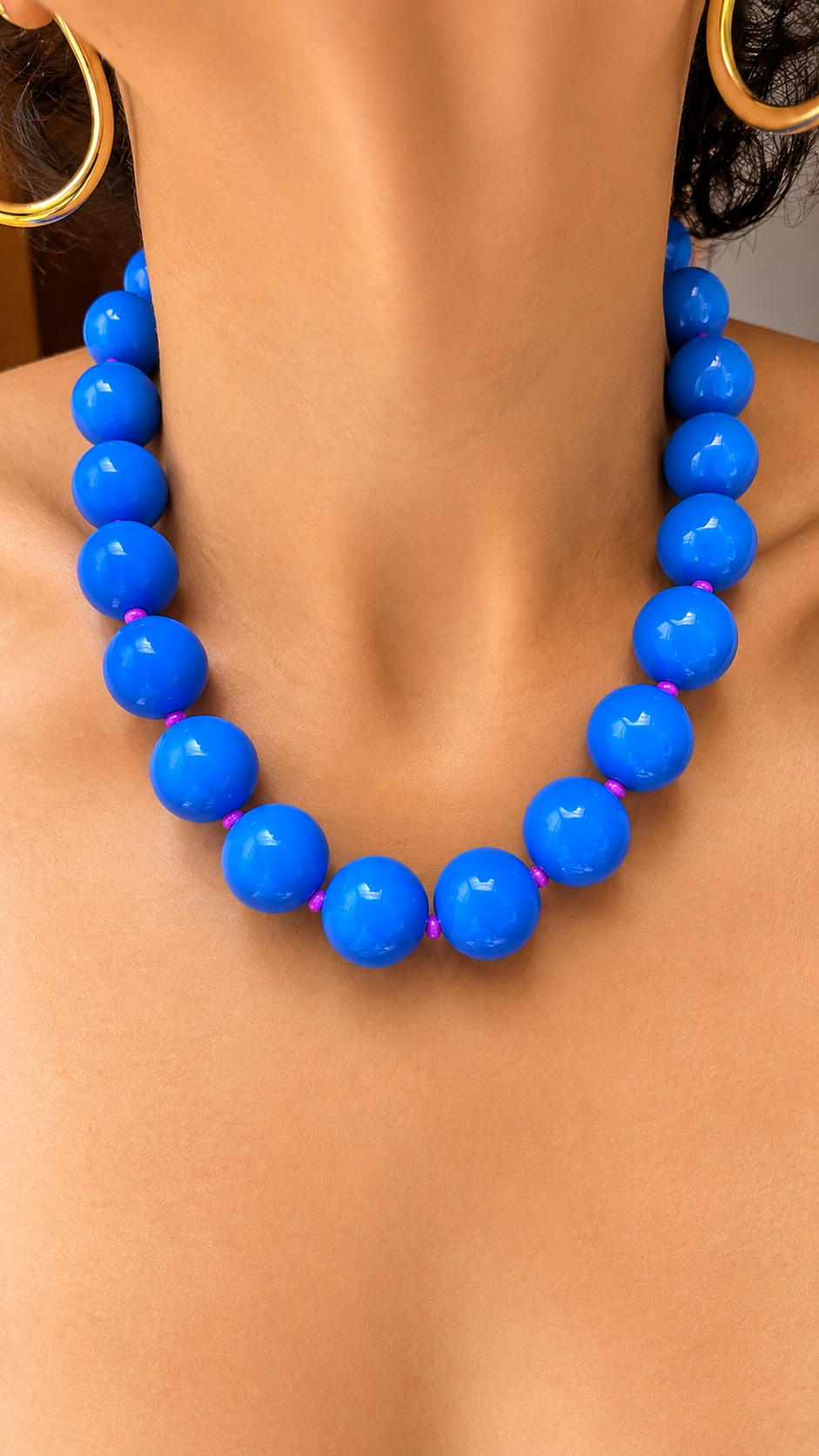 Gum Ball Necklace- 20mm - Blues