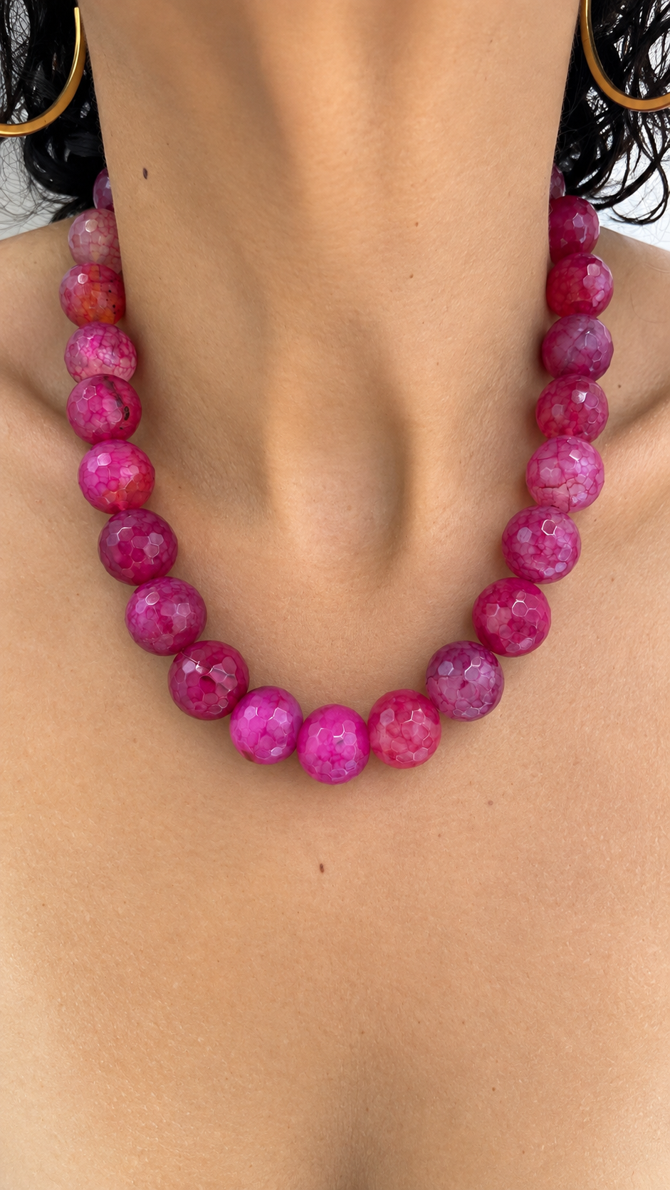 The Essential Fucsia Agate Necklace