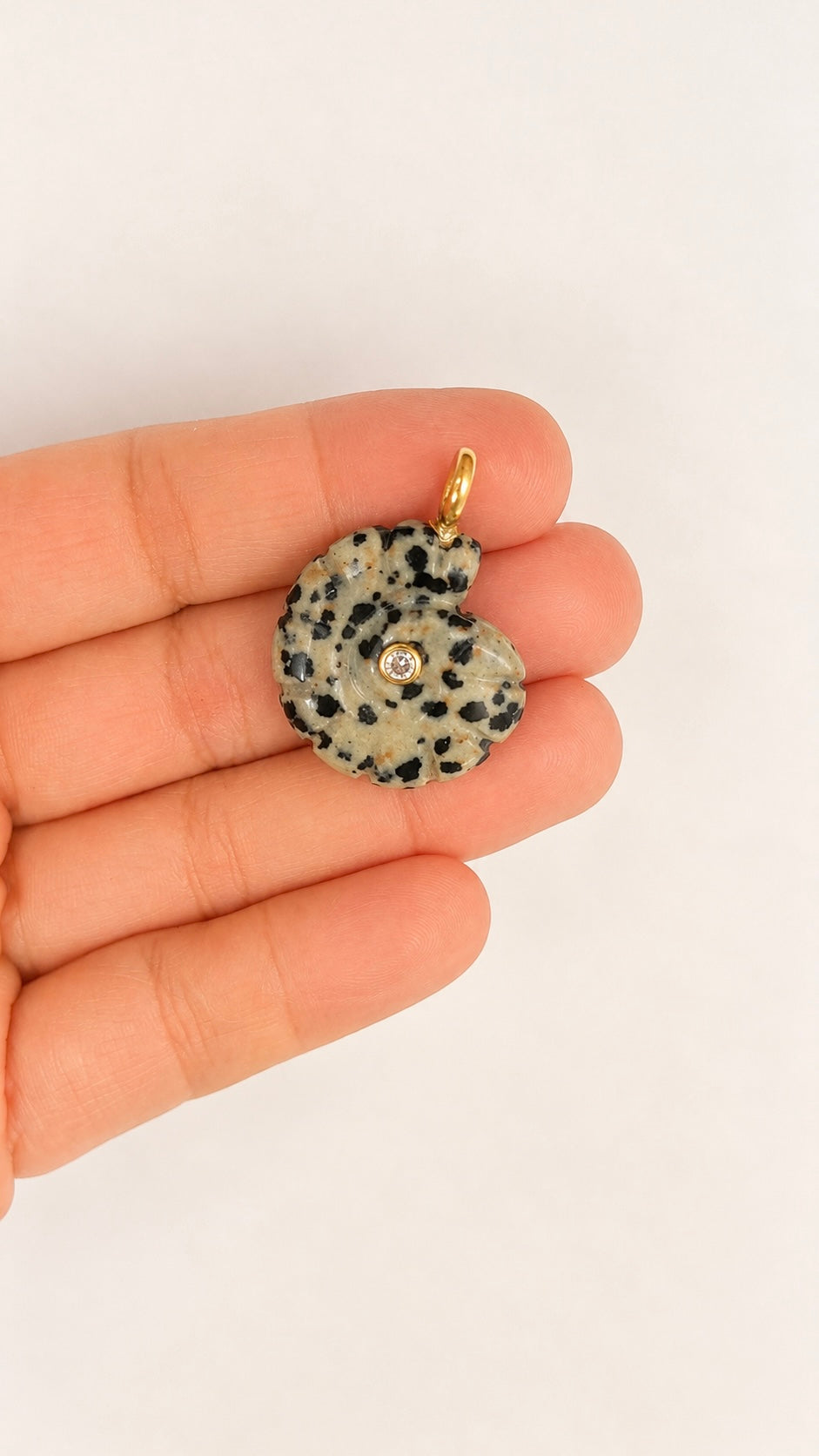 Dalmatian Jasper Caracola Pendant