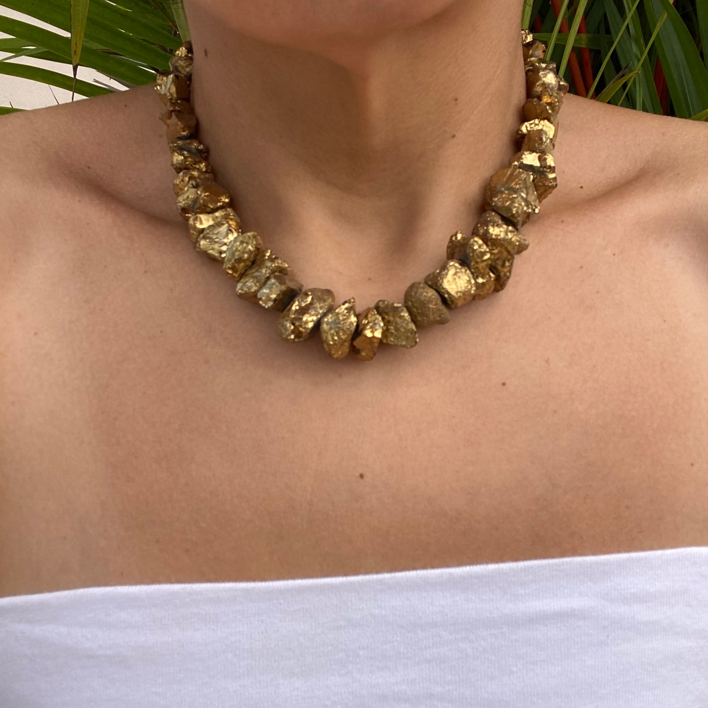 Crystal Quartz Necklace - Gold