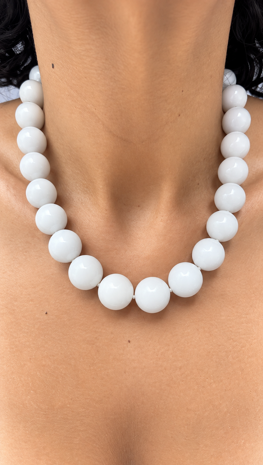 Gumball Necklace - 16mm White