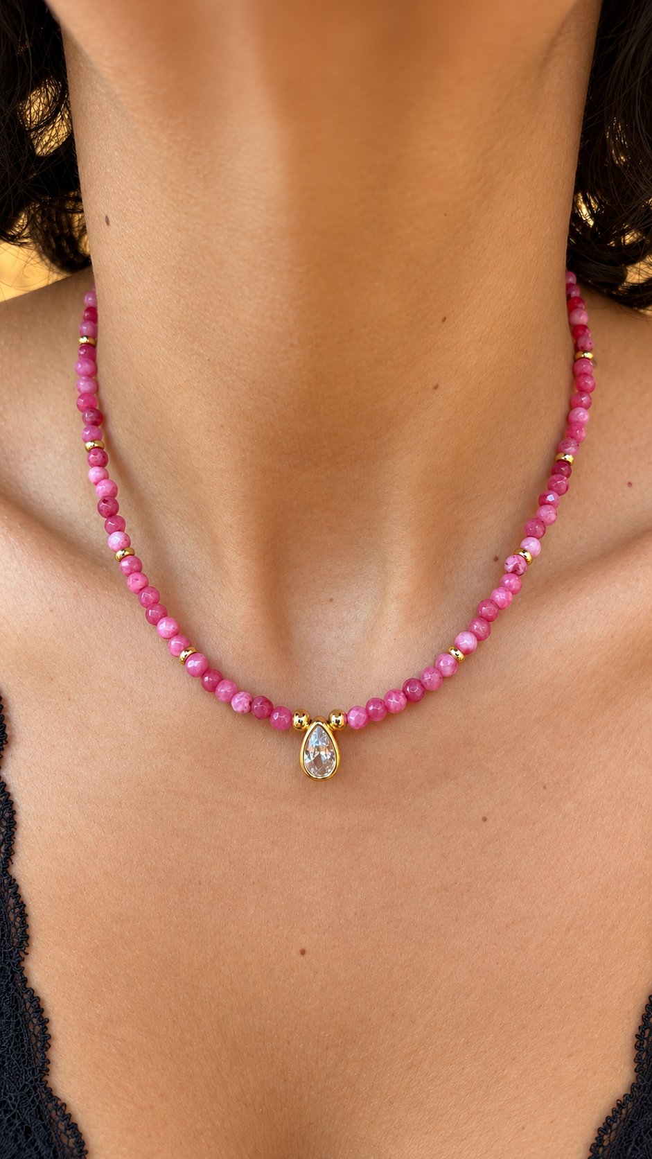 Micaela Bezel Necklace