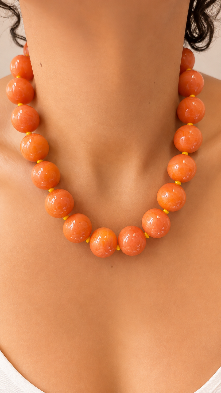 Gum Ball Necklace -20mm-Orange Sorbet