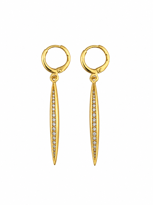 The Bezel Earrings - Long Drop