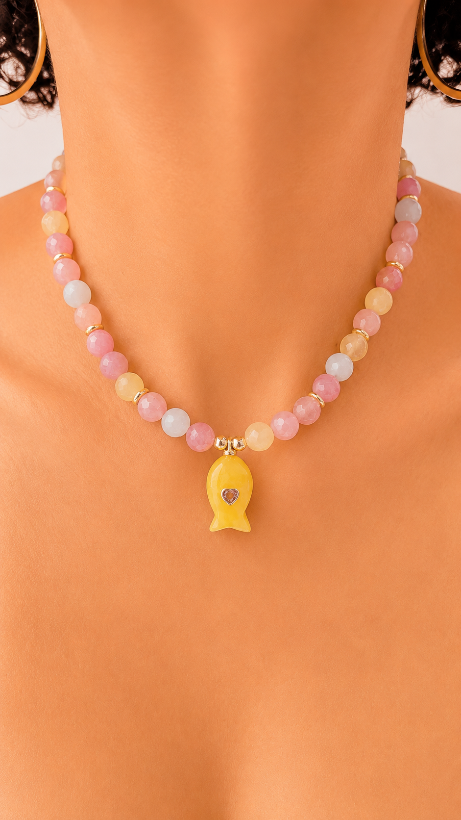 Summer Candy- Pink Lemonade Fish Necklace