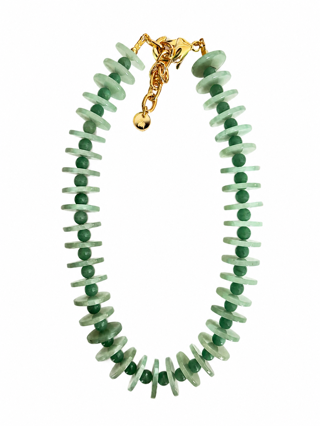 Green Aventurine Disc Necklace