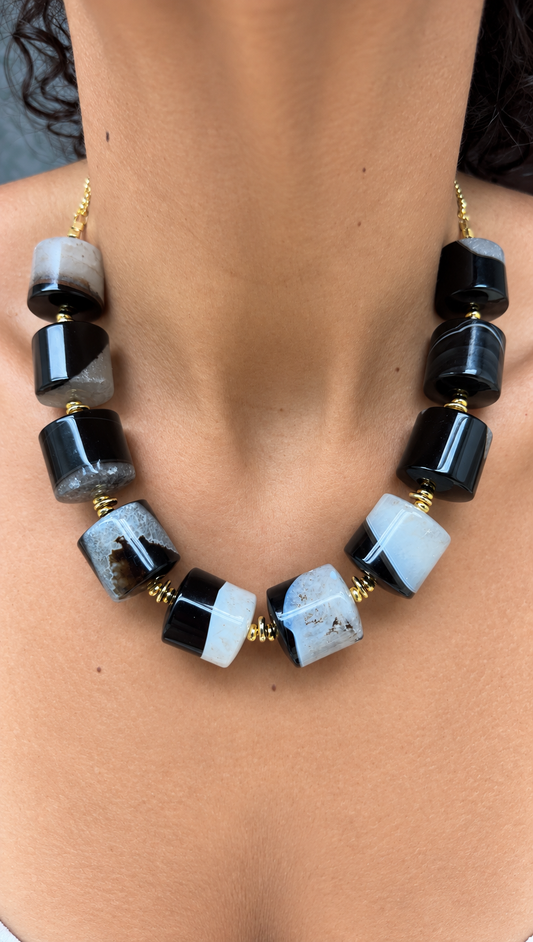 Barrel Agate Necklace