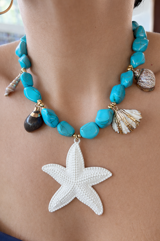 Island Girl Starfish Necklace - White